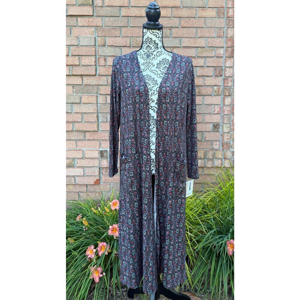 NWT Lularoe Multicolor Floral Partterm Sarah Cardigan Medium